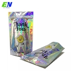 Προσαρμοσμένη τυπωμένη μαλακή αφή, ανθεκτική στην οσμή για παιδιά, επανασφραγιζόμενο φερμουάρ 3,5 g Holographic Gummies Mylar Bag