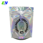 Προσαρμοσμένη τυπωμένη μαλακή αφή, ανθεκτική στην οσμή για παιδιά, επανασφραγιζόμενο φερμουάρ 3,5 g Holographic Gummies Mylar Bag