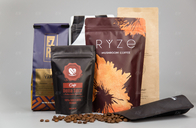 Προσαρμοσμένη τσάντα καφέ βαλβίδων σακουλών στάσεων με το δευτερεύον φερμουάρ για τη συσκευασία τροφίμων φασολιών Caoffee